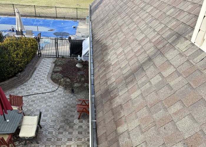 Gutter cleaning result